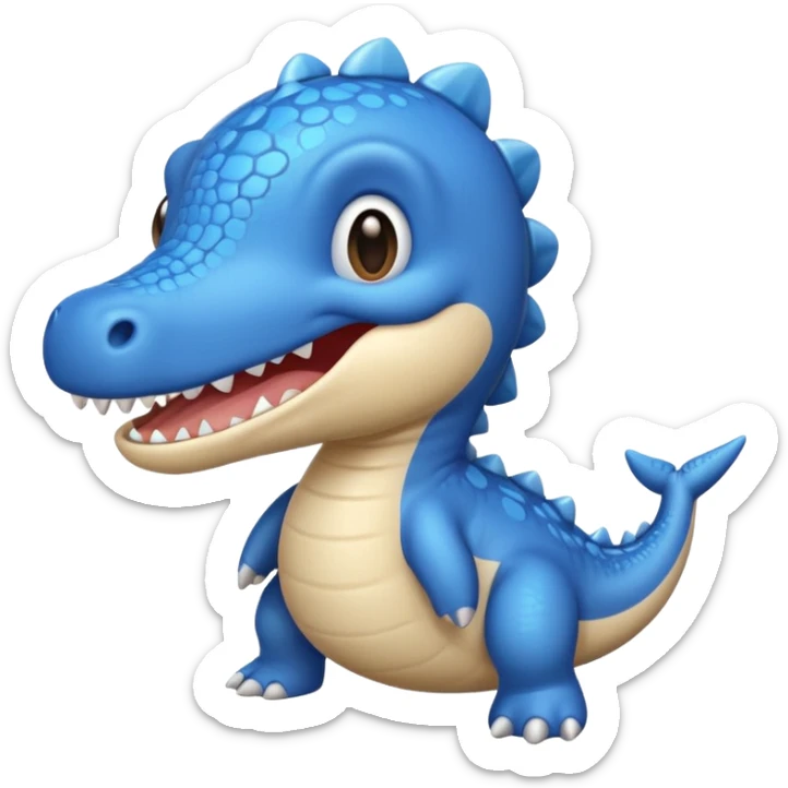As un emoji de el dinosaurios ANQUILOSAURIO de perfil en color azul que sea bebe y tenga un efecto mas animado que sea mas animado y sin tantos picos pero que sea ANQUILOSAURIO  sticker