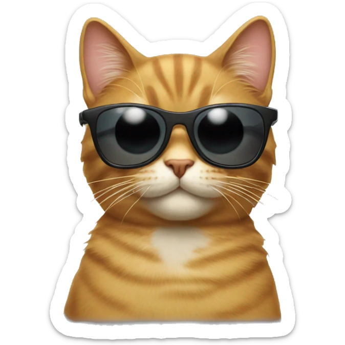 Cat with sunglasses sticker