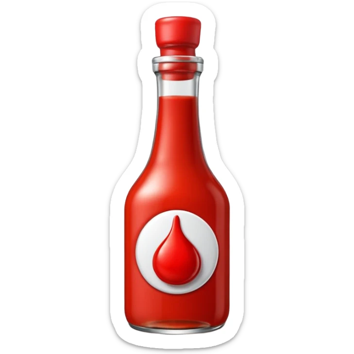 sauce bottle red sticker