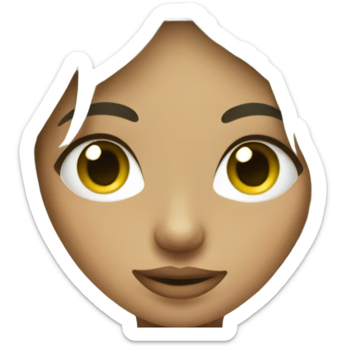 A girl with cucumber hiding the eyes and green wet hair sticker