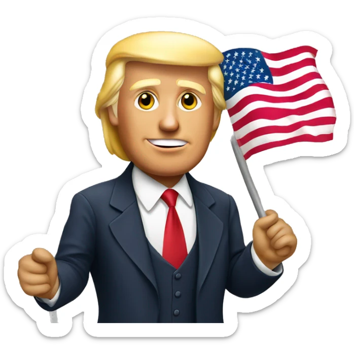 Trump with flag  sticker