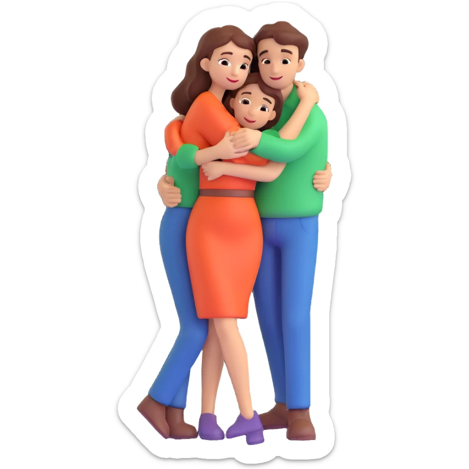A hugging couple of a woman and a man sticker