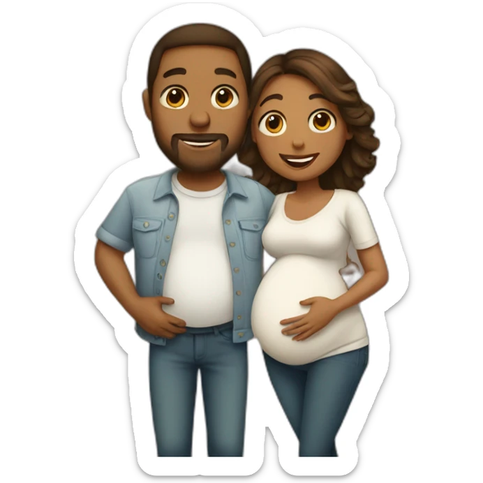 pregnant couple sticker