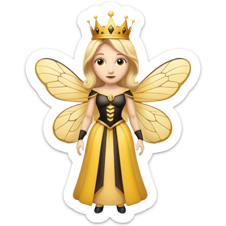 Full Body plus  Queen bee woman with  blonde hair and big nose sticker