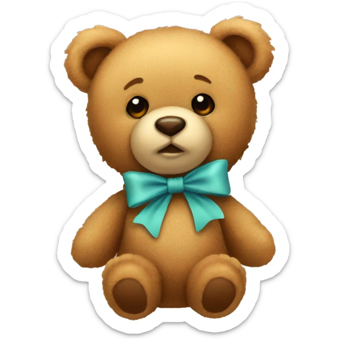 Teddy bear with bow sticker
