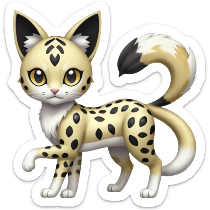 Meloetta-Gatomon-Liepard-Pokémon-Digimon-Fakémon-fusion-hybrid-creature sticker