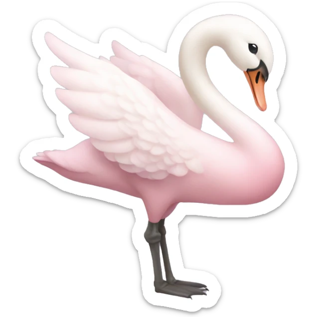 pastel pink swan sticker