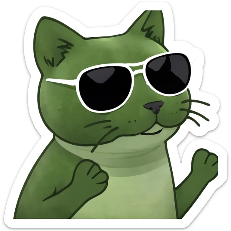 Cat with sunglasses sticker