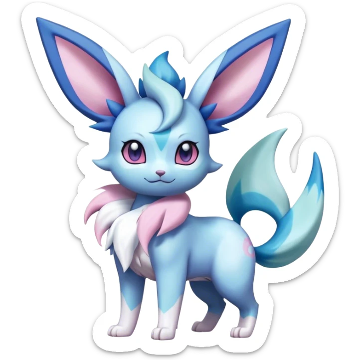 Kawaii Sylveon-Glaceon-Vaporeon-Espeon-Pokémon full body sticker