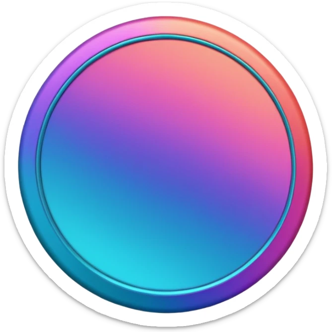 
coin color in in gradient of turquoise, blue, pink, purple, and coral
Rotate coin 125 degree   sticker
