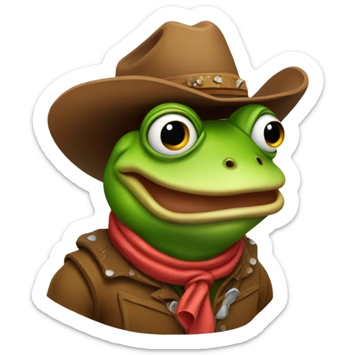cowboy frog sticker