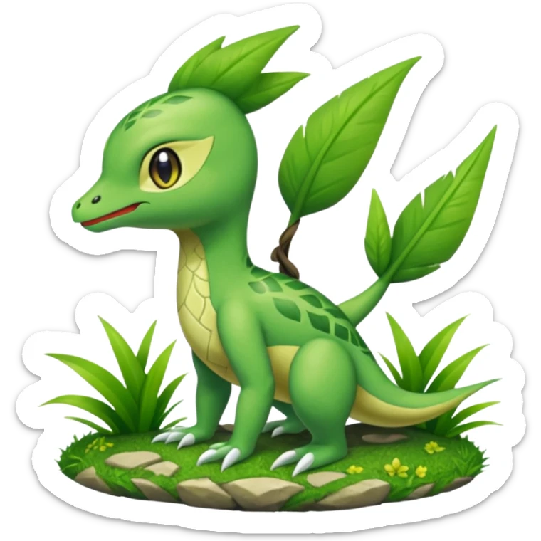 Larvitar-Sceptile-Celebi-Snivy-hybrid-fusion (full body) sticker
