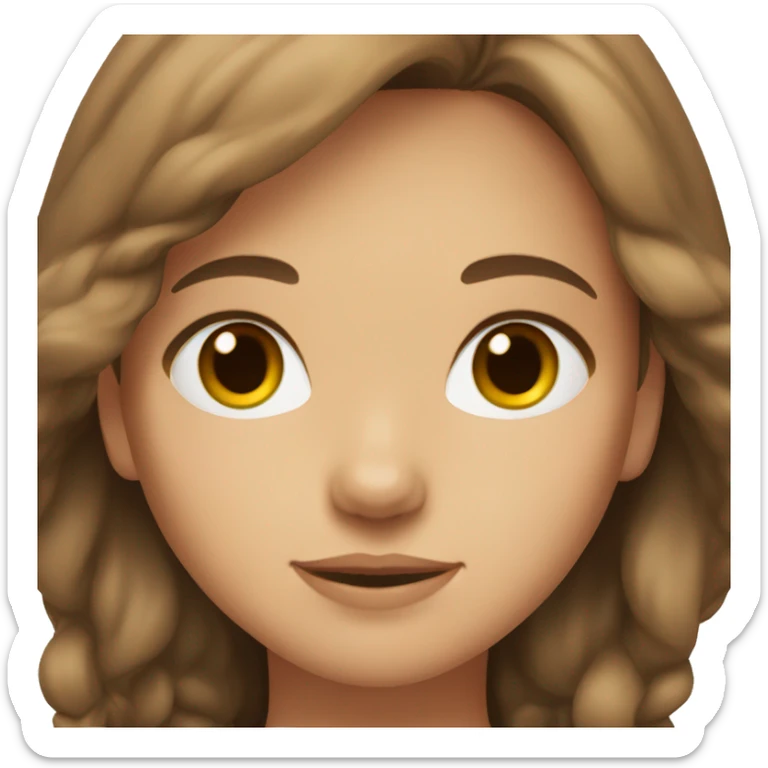 a girl with fair brown hair and brown eyes  sticker