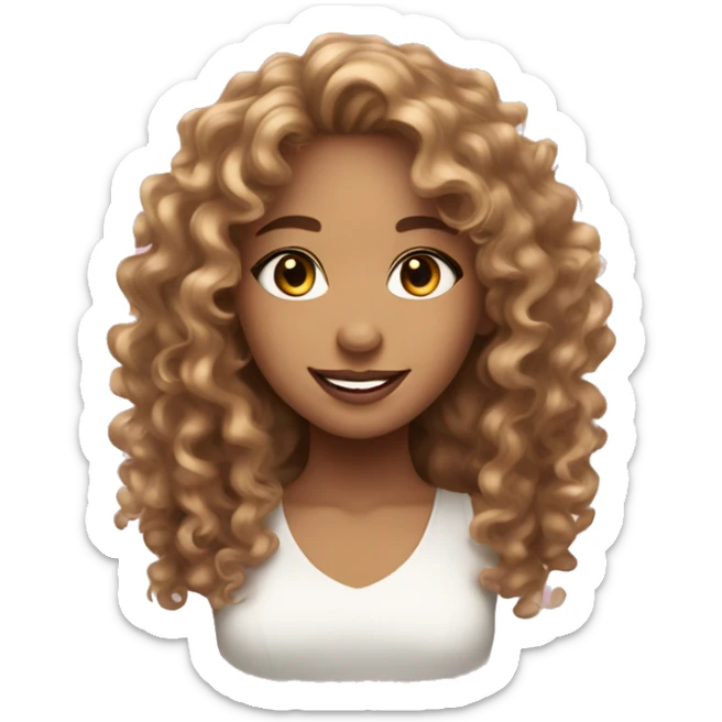 a beautiful girl with really really gorgeous eyes light skin with beautiful light brown curly hair and a pretty smile  sticker
