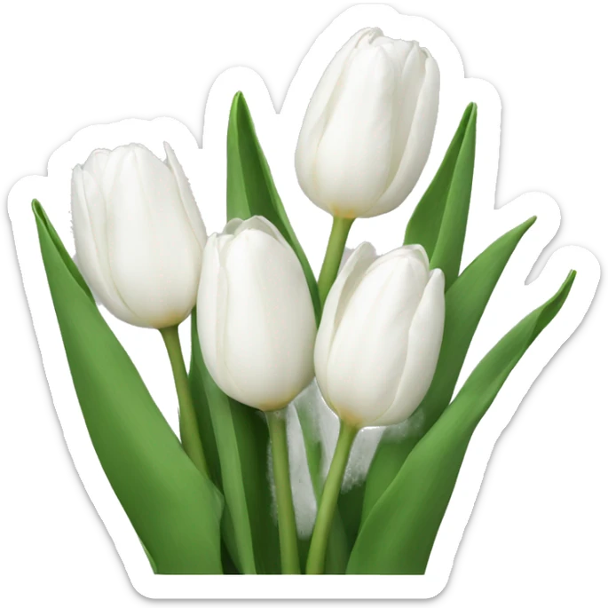 White tulips sticker
