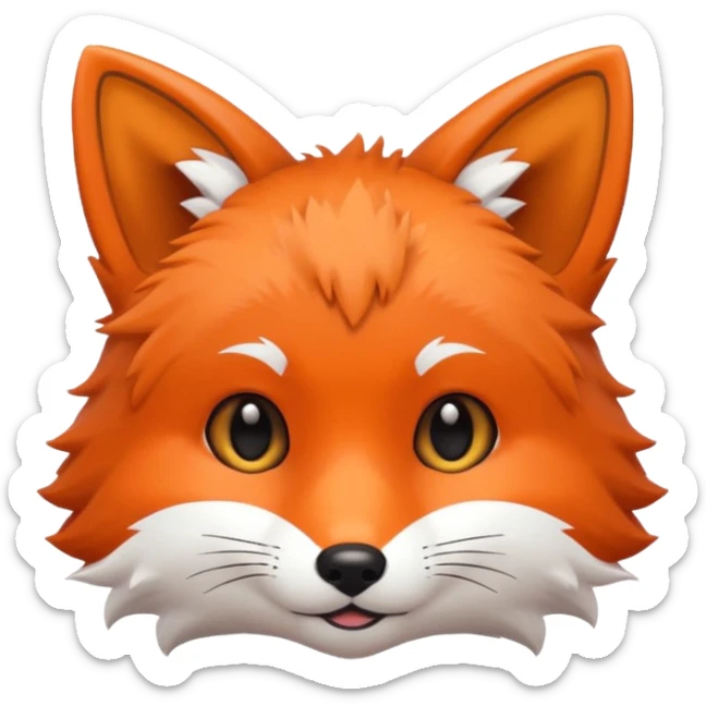 une tête de renard trop kawaii avec des poils noirs à la place des poils blancs sticker