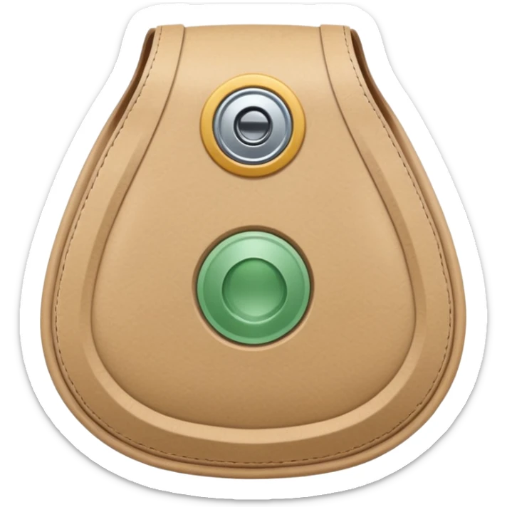 ostomy bag in beige with a circle in the middle. no liquids or smileys. just material sticker