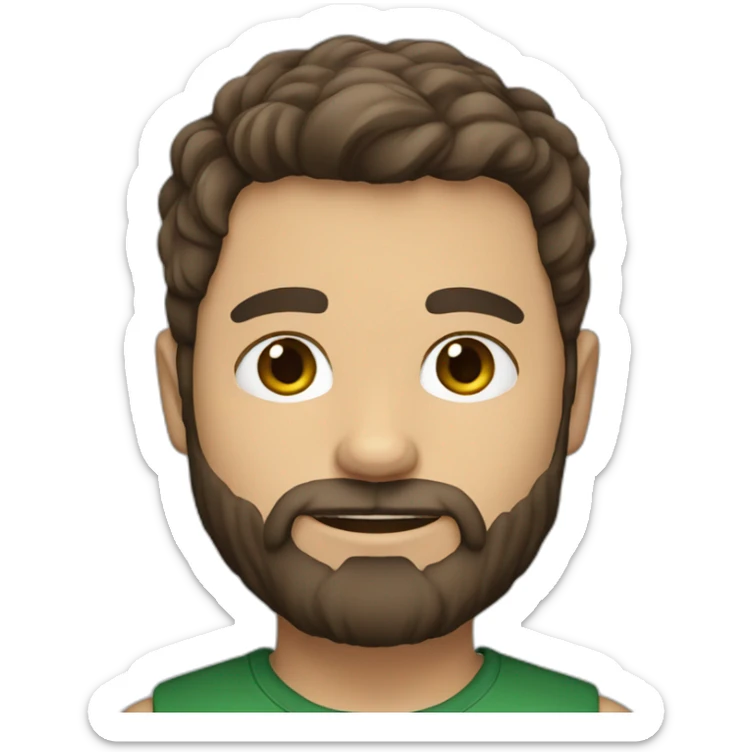 Daniel nass, brazilian, white skin, little hair, straight brown hair, bearded sticker