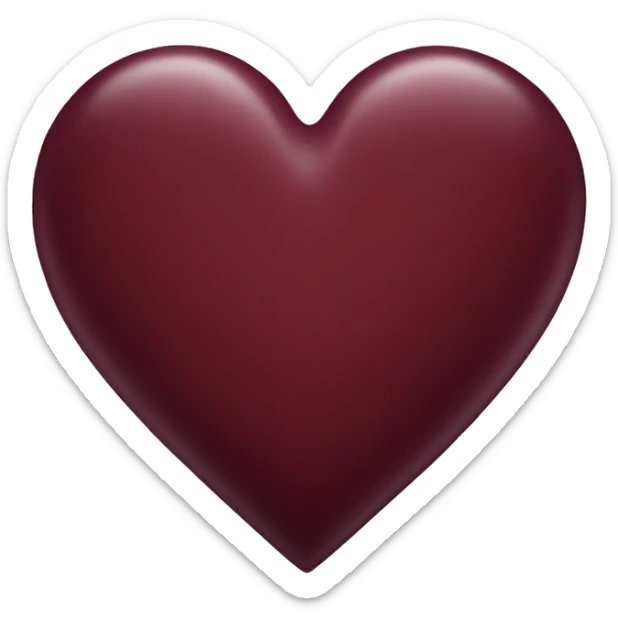 burgundy heart  sticker