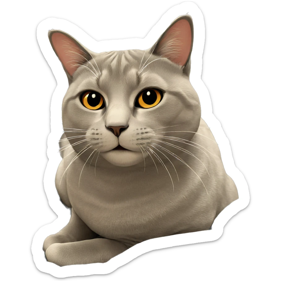 cat lounging on bed pillow sticker