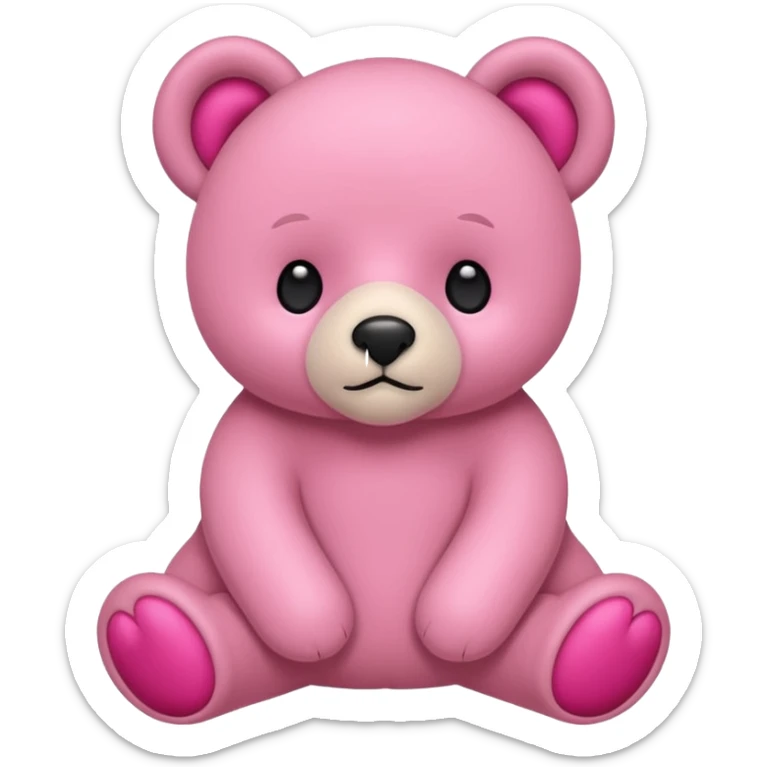 Osito de peluche con un moño rosa sticker