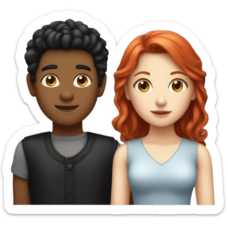 "Emoji of a fair-skinned boy with black hair and a fair-skinned girl with red hair." sticker