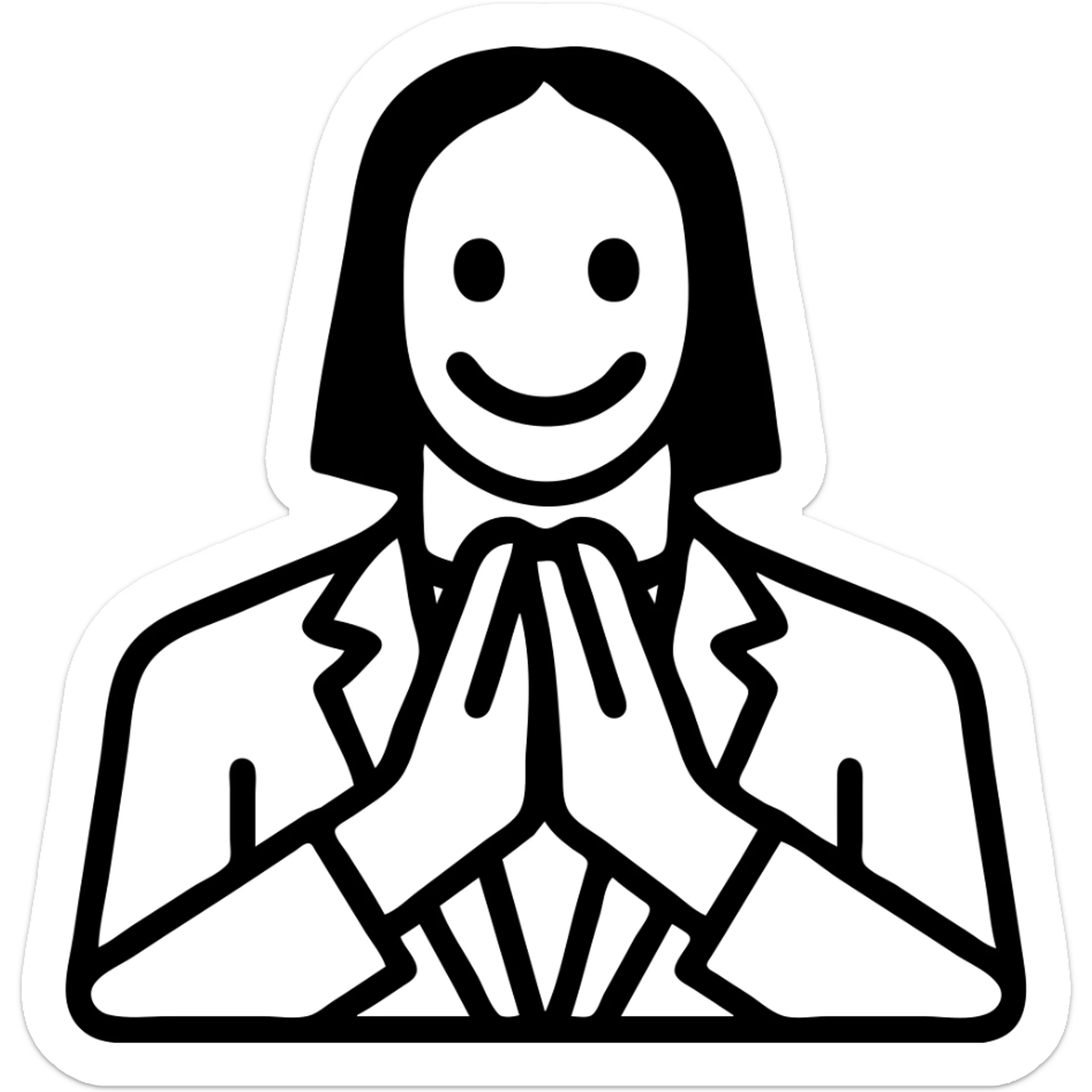 Add Keanu Reeves in the background, keeping the Uber thank you emoji as the main focus, in a modern outlined icon style with transparent background. sticker