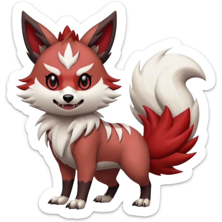 Lycanroc-Zangoose-Zorua-Furret-Pokémon-Fakémon-fusion sticker