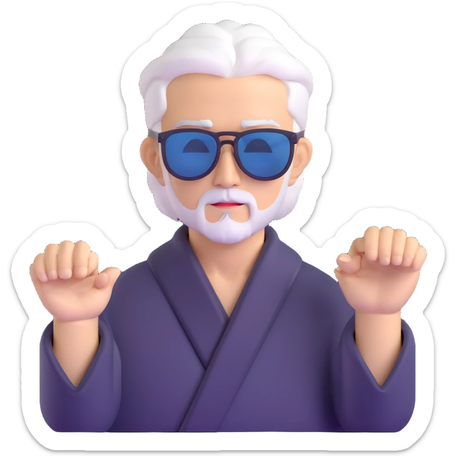 Satoru Gojo with sunglasses and white hair from Jujutsu Kaisen sticker