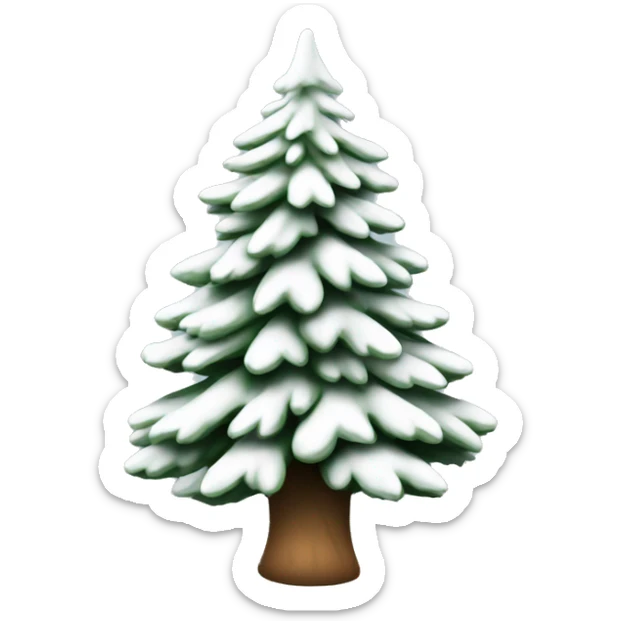  actual white fir christmas tree isolated.  sticker