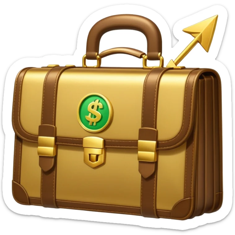 emoji for economy with briefcase money and upward arrow sticker