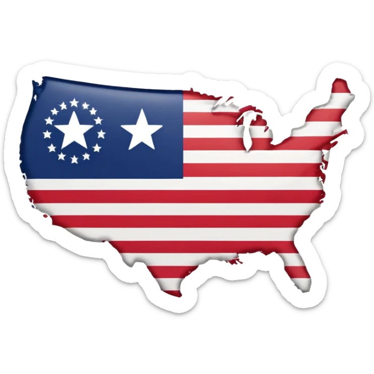 Flag of United States but state instead of star sticker