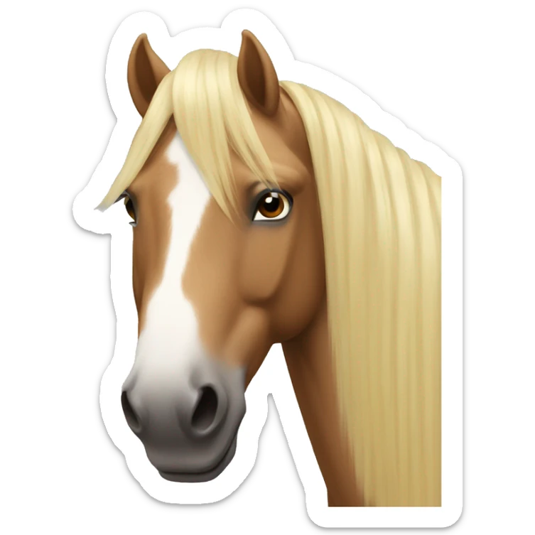 Head with long blond hair on the body of a horse sticker