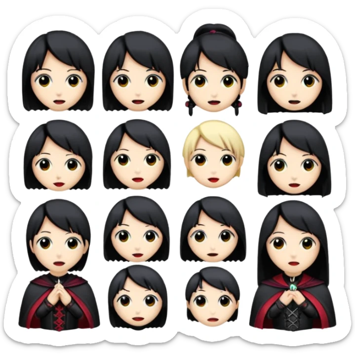 Bana kick icin emoji paketi lazim Gothic anime karakterleri olsun iAloneK nicknameli bazi emojilerde olsun sticker