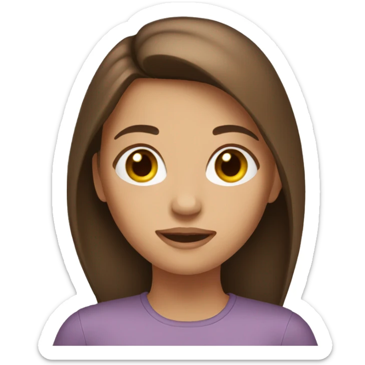 Girl with brown hair sticker
