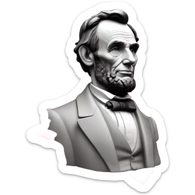 Pink ombre statue of Abraham Lincoln with roses and flowers sticker