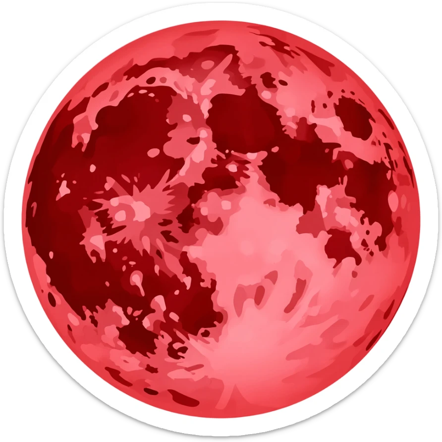 Red moon emoji sticker