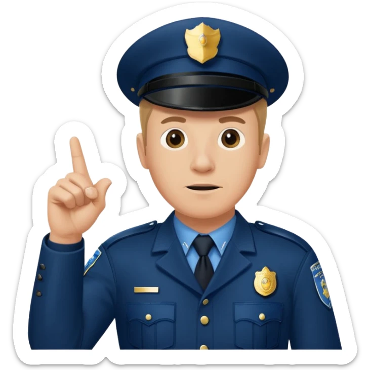 reference to "what he said" quote from Hot Fuzz movie - add pointing to another policeman sticker