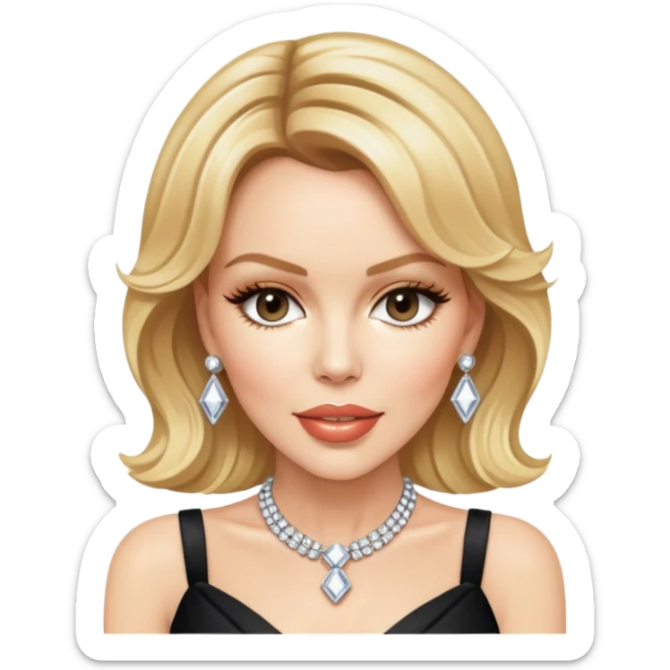 Kylie Minogue with blonde hair and glamorous outfit sticker