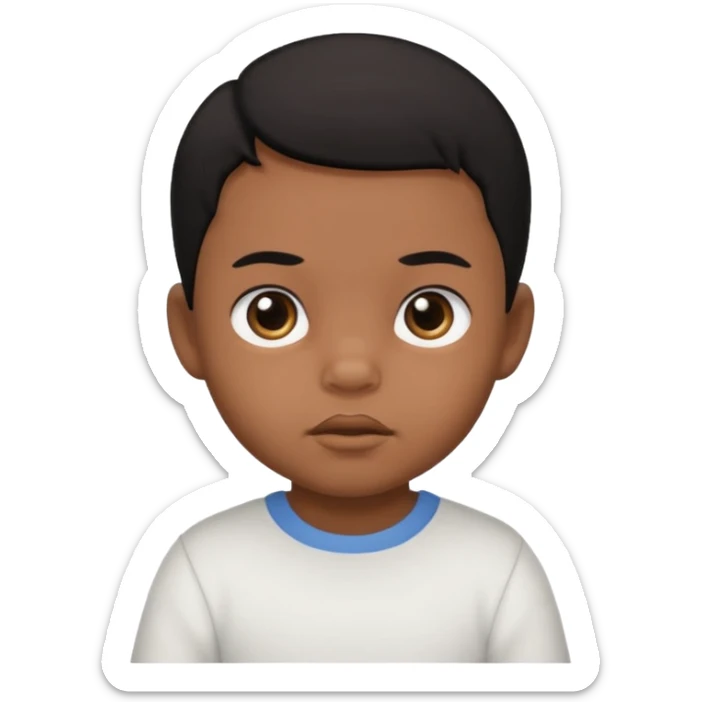 Baby boy with black hair and brown skin and black eyes sticker