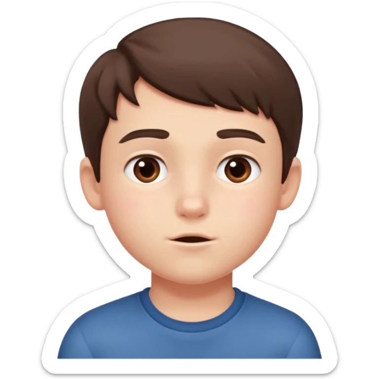 A boy showing right cheek to her mother asking for a gentle playful slap only boy no picture of mother included in emoji
Give side view of right cheek sticker