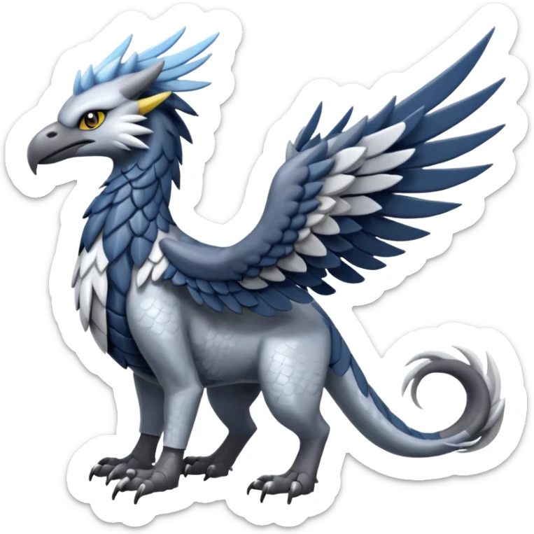 Palkia-Dialga-Nargacuga-Silvally-Gryphon-Griffin-Griffon-Hippogriff-fusion-hybrid-animal-creature  sticker
