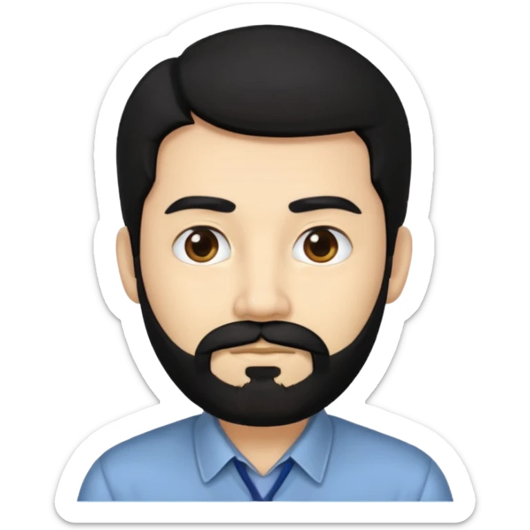 Professor in the la casa de papel TV show, with black hair and beard sticker