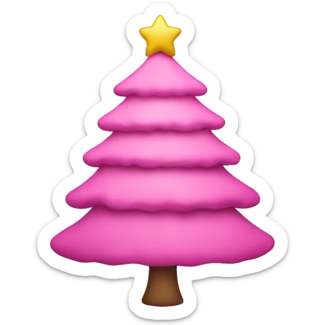 pink christmas tree sticker