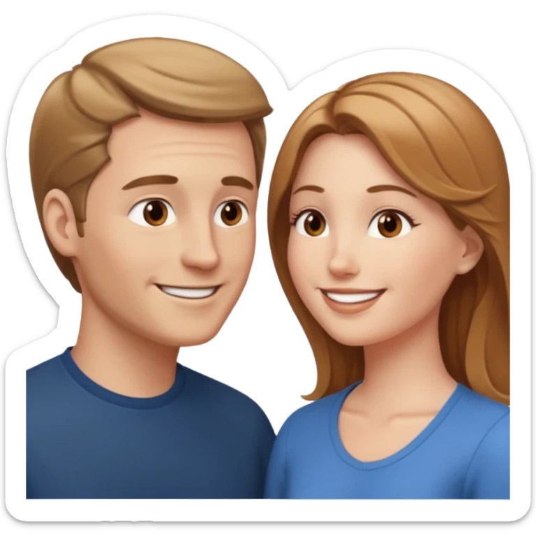 a person chatting up another person, one white male, one white woman facing each other talking sticker