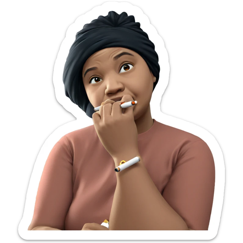 girl with cigarette indoors sticker