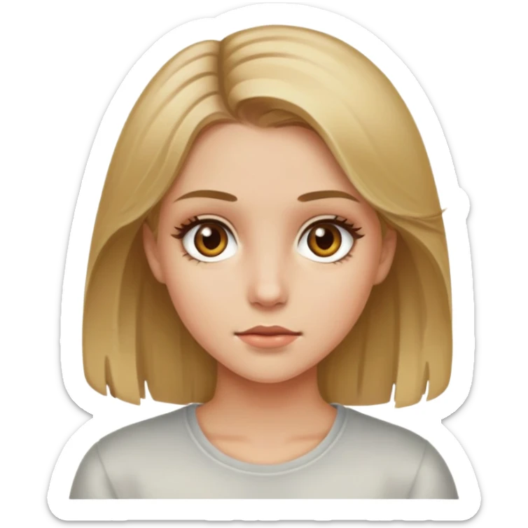Girl with dirty blonde hair and hazel eyes sticker