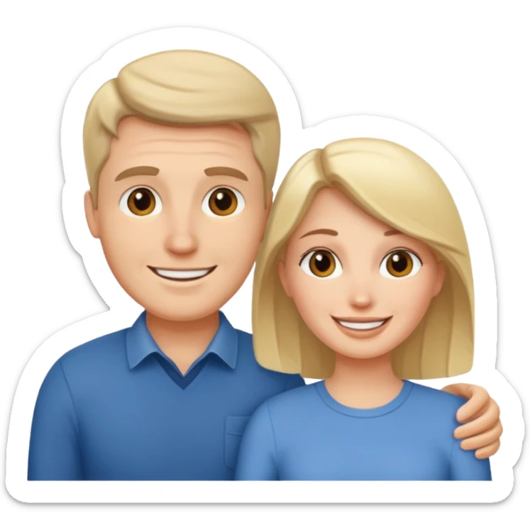 a person chatting up another person, one white male, one white woman sticker