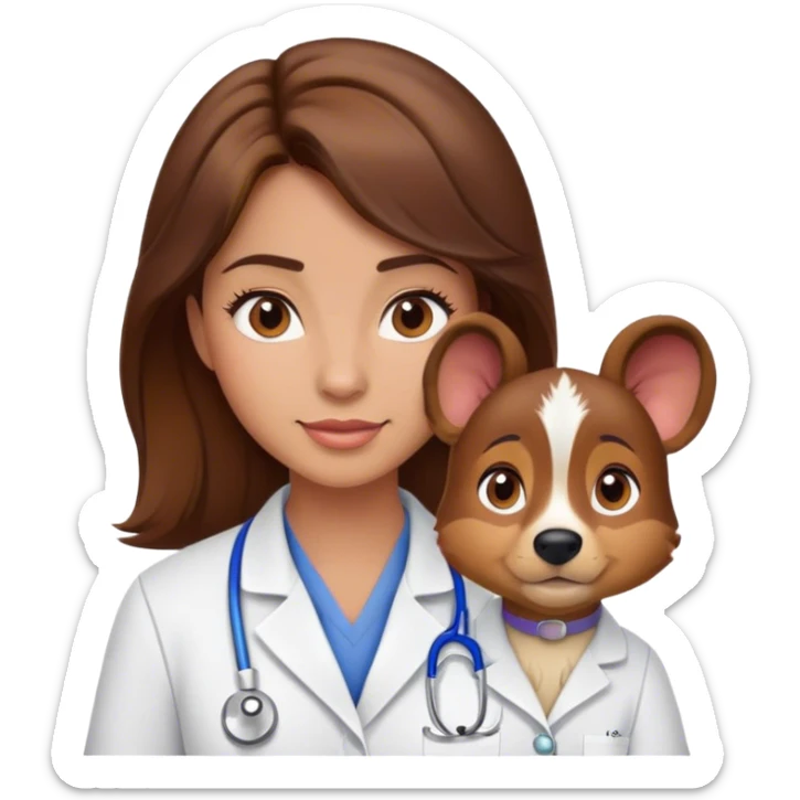 disney female vetranarian with brown hair and brown eyes sticker