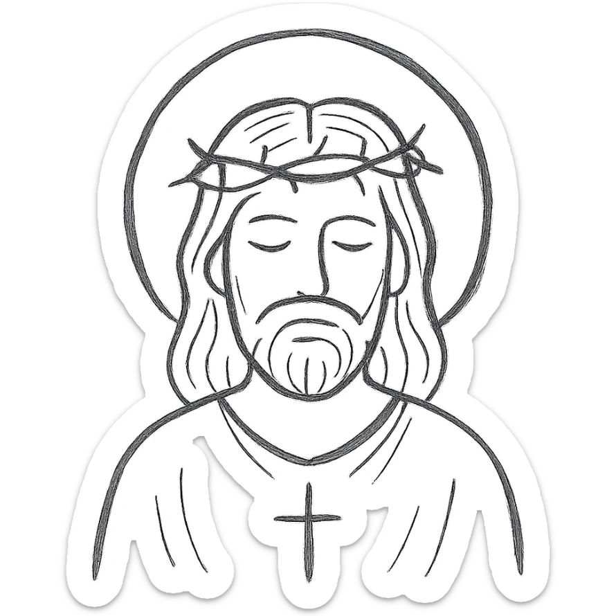 Jesus icon sticker